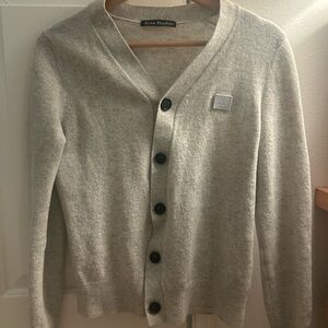 Acne Studios Gray Wool Sweater Cardigan